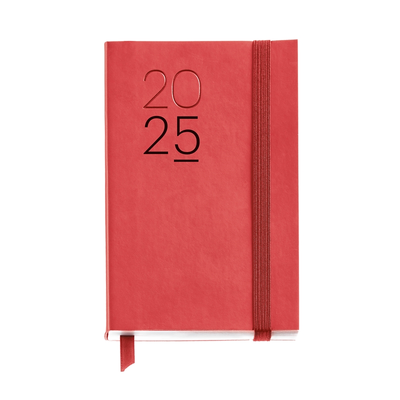 Agenda 2025 Miquelrius Passport día página Luxor flexible rojo