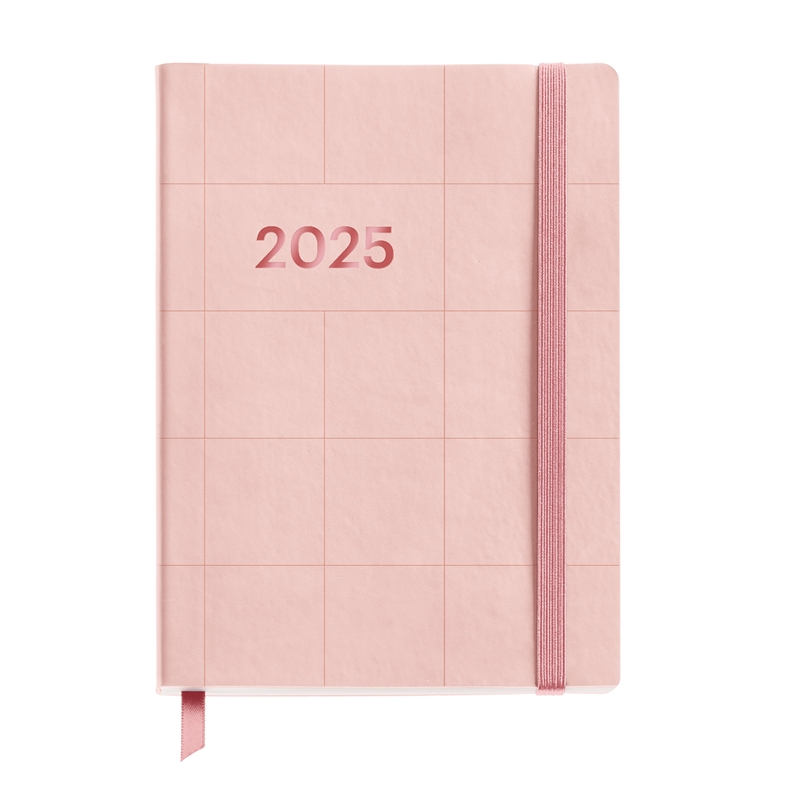 Agenda 2025 Miquelrius Journal día página Cuadros flexible rosa