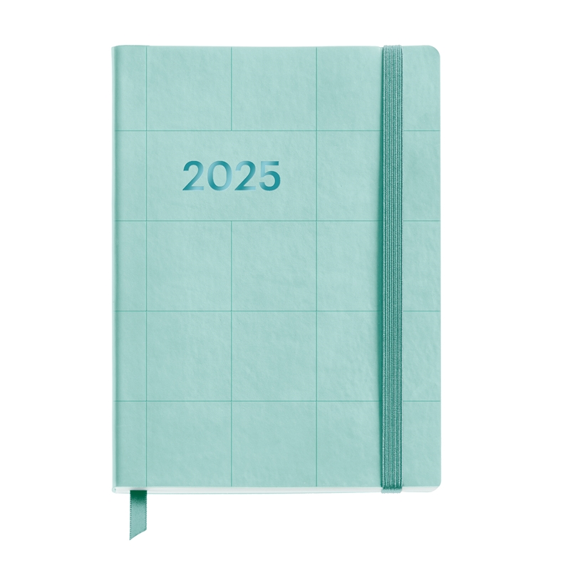 Agenda 2025 Miquelrius Journal día página Cuadros flexible aguamarina