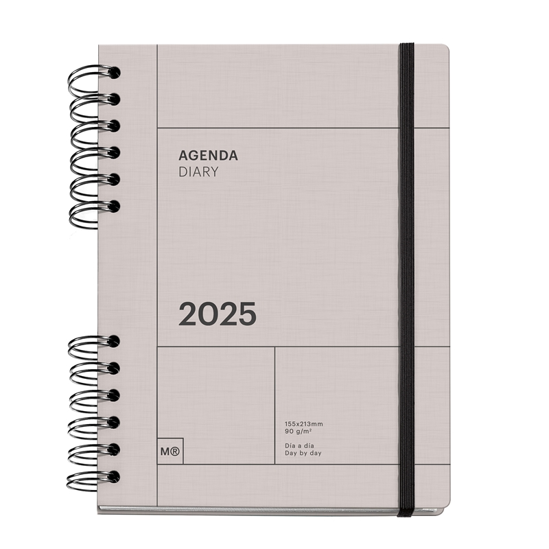 Agenda 2025 Miquelrius Plus día página gris Basics