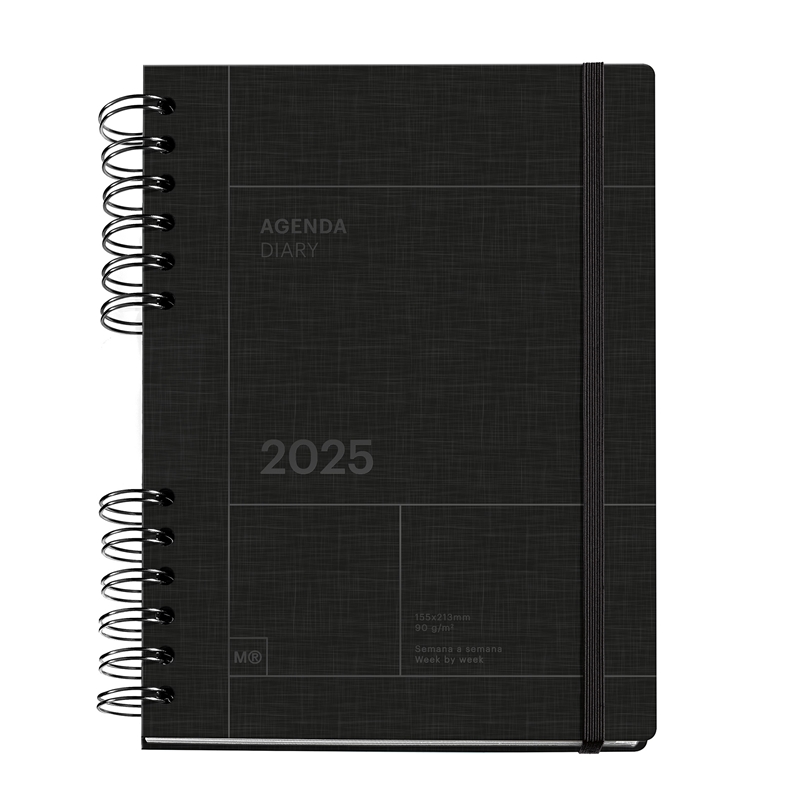 Agenda 2025 Miquelrius Plus semana vista negro Basics