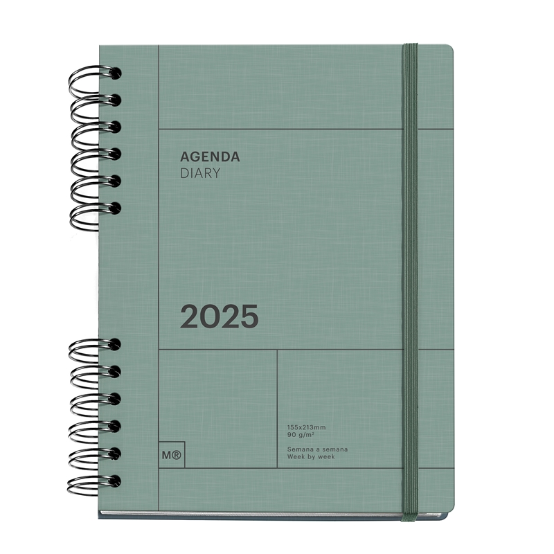 Agenda 2025 Miquelrius Plus semana vista verde Basics