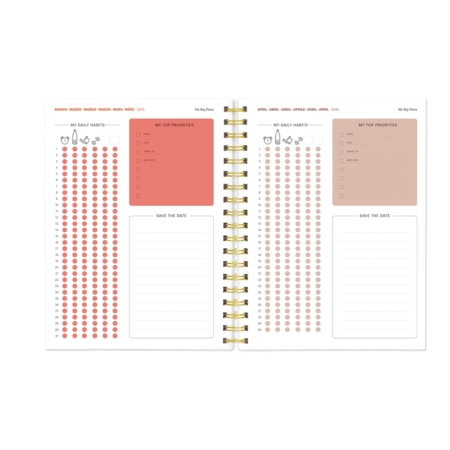 Agenda 2025 Miquelrius Plus semana vista rust Printed Picnic