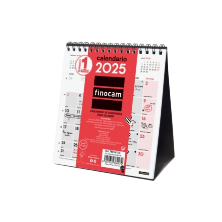 Calendario de sobremesa 2025 Finocam escribir XS