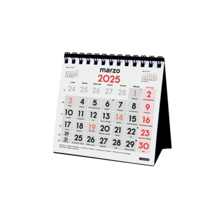 Calendario de sobremesa 2025 Finocam números grandes XXS