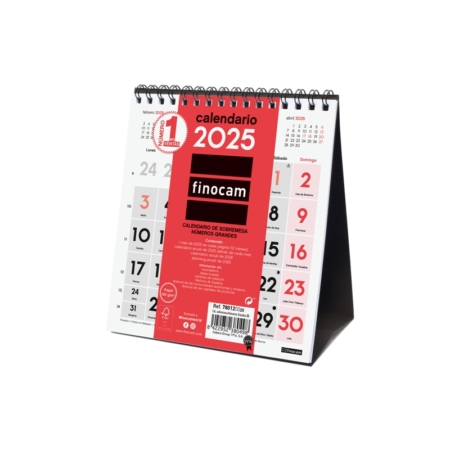 Calendario de sobremesa 2025 Finocam números grandes XS