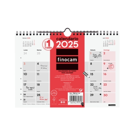 Calendario de pared 2025 Finocam escribir S