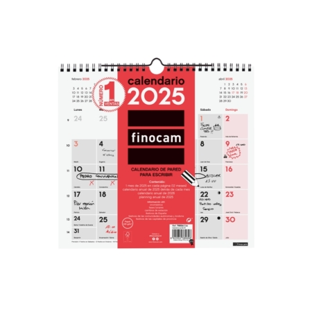 Calendario de pared 2025 Finocam escribir M