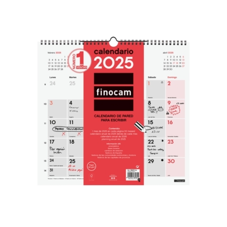Calendario de pared 2025 Finocam escribir L