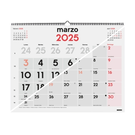 Calendario de pared 2025 Finocam mixto XL