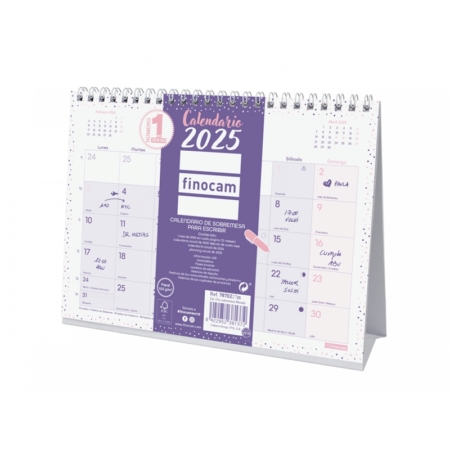 Calendario de sobremesa 2025 Finocam Chic escribir morado