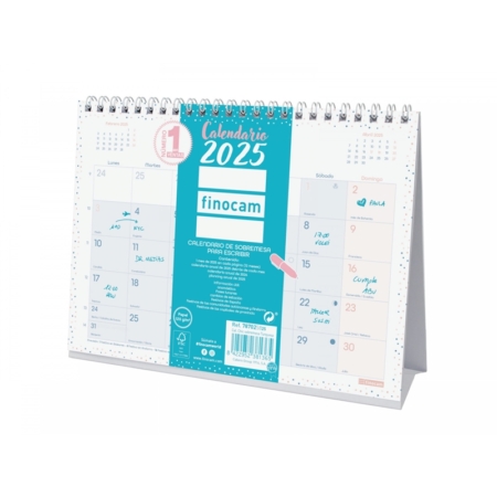 Calendario de sobremesa 2025 Finocam Chic escribir turquesa