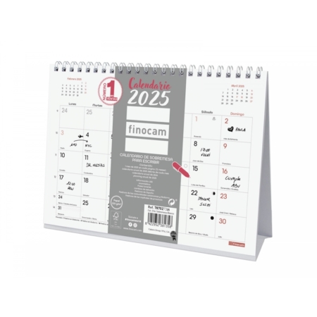 Calendario de sobremesa 2025 Finocam Chic escribir blanco
