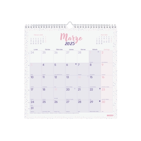 Calendario de pared 2025 Finocam Chic escribir 30 x 30 cm morado