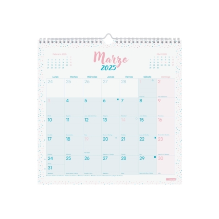 Calendario de pared 2025 Finocam Chic escribir 30 x 30 cm turquesa