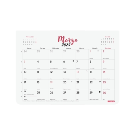 Calendario bloc iman 2025 Finocam Chic escribir S blanco