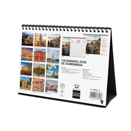 Calendario de sobremesa 2025 Finocam Maravillas del mundo