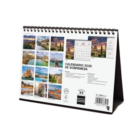 Calendario de sobremesa 2025 Finocam ciudades