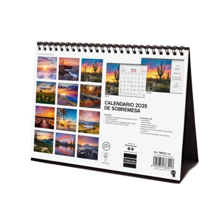 Calendario de sobremesa 2025 Finocam atardeceres