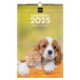 Calendario de pared 2025 Finocam espiral 25 x 40 cm perros y gatos
