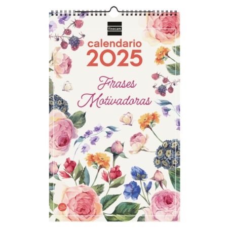 Calendario de pared 2025 Finocam espiral 25 x 40 cm frases