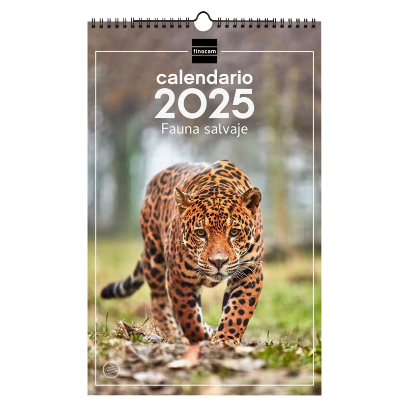 Calendario de pared 2025 Finocam espiral 25 x 40 cm fauna