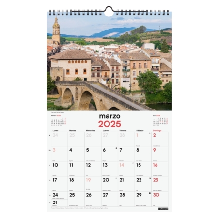 Calendario de pared 2025 Finocam espiral 25 x 40 cm camino