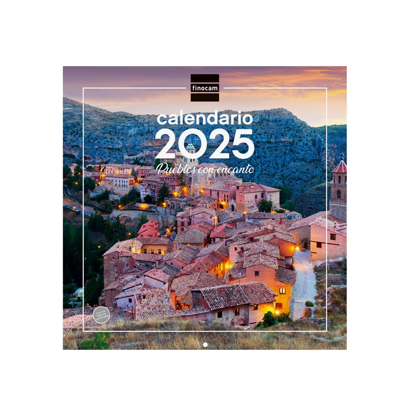 Calendario de pared 2025 Finocam 30 x 30 cm pueblos con encanto