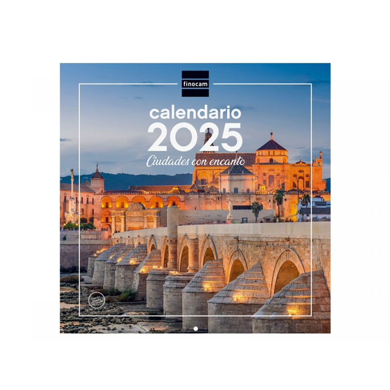 Calendario de pared 2025 Finocam 30 x 30 cm ciudades