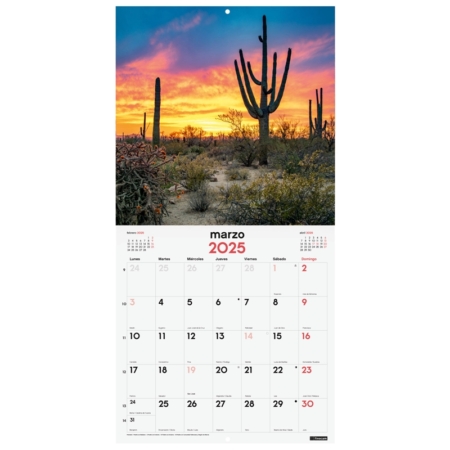 Calendario de pared 2025 Finocam 30 x 30 cm atardeceres