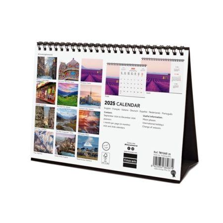 Calendario de sobremesa 2025 Finocam traveling internacional