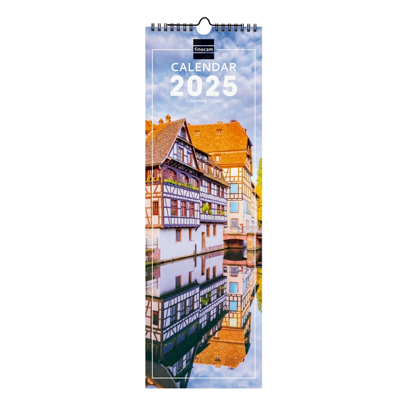 Calendario de pared 2025 Finocam Spiral 15 x 48 cm charming internacional