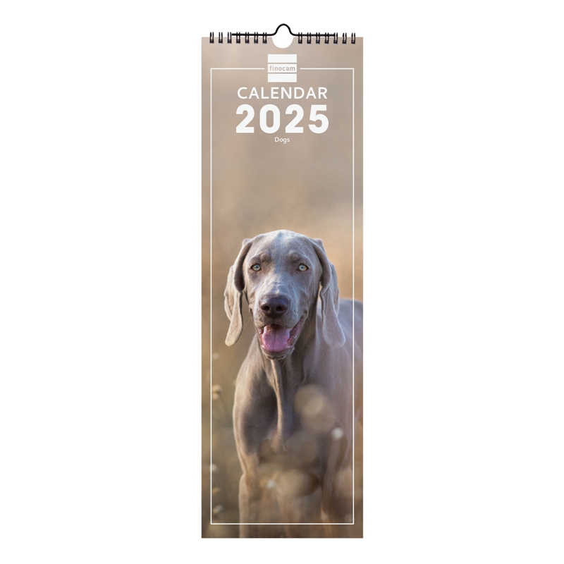 Calendario de pared 2025 Finocam Spiral 15 x 48 cm dogs internacional