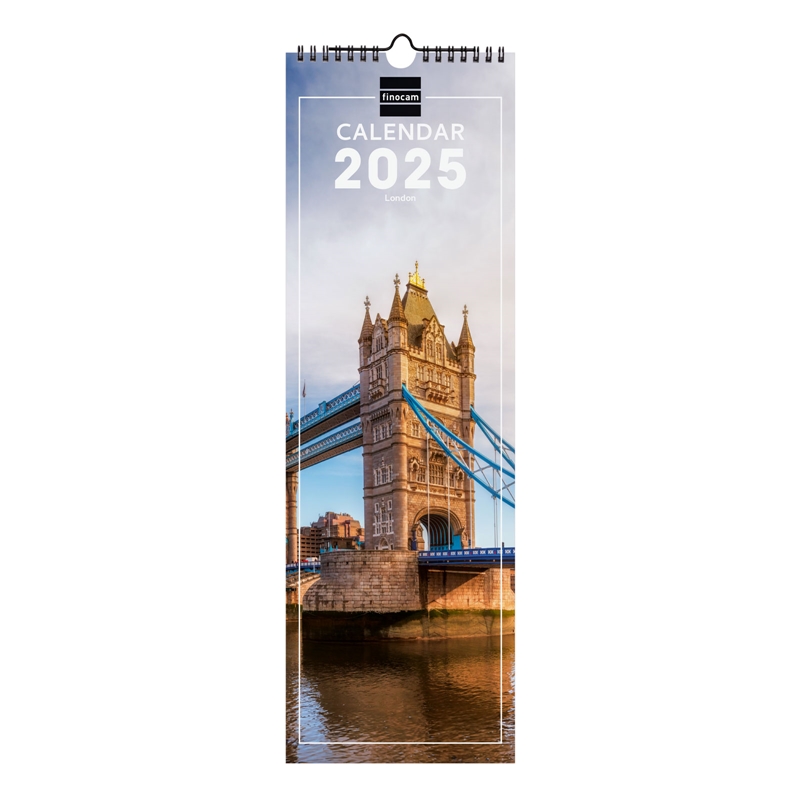Calendario de pared 2025 Finocam Spiral 15 x 48 cm London internacional