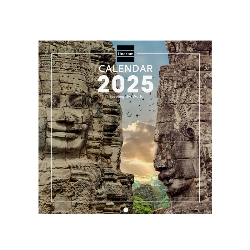 Calendario de pared 2025 Finocam 18 x 18 cm traveling internacional