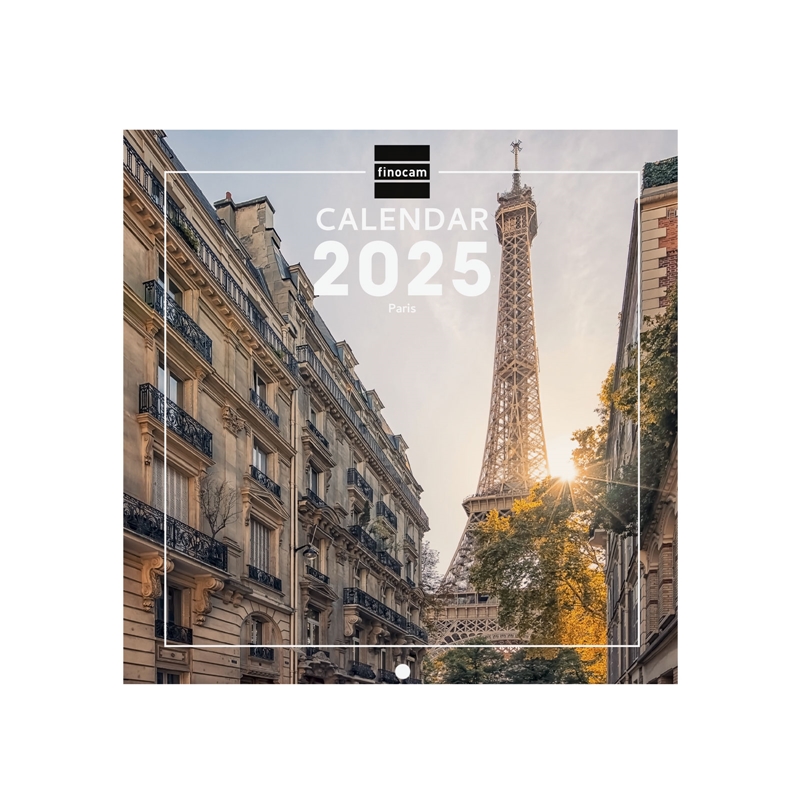 Calendario de pared 2025 Finocam 18 x 18 cm Paris internacional