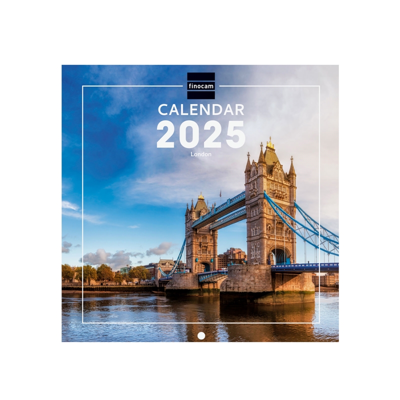 Calendario de pared 2025 Finocam 18 x 18 cm London internacional