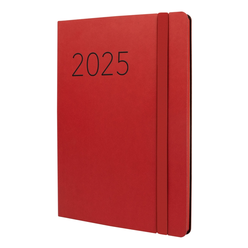 Agenda 2025 Finocam Lisa FA5 semana vista vertical rojo
