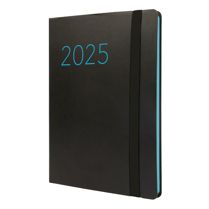 Agenda 2025 Finocam Lisa FA5 semana vista vertical negro