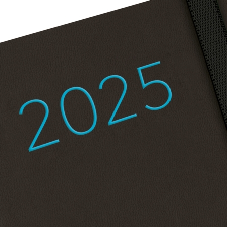 Agenda 2025 Finocam Lisa FA5 semana vista vertical negro