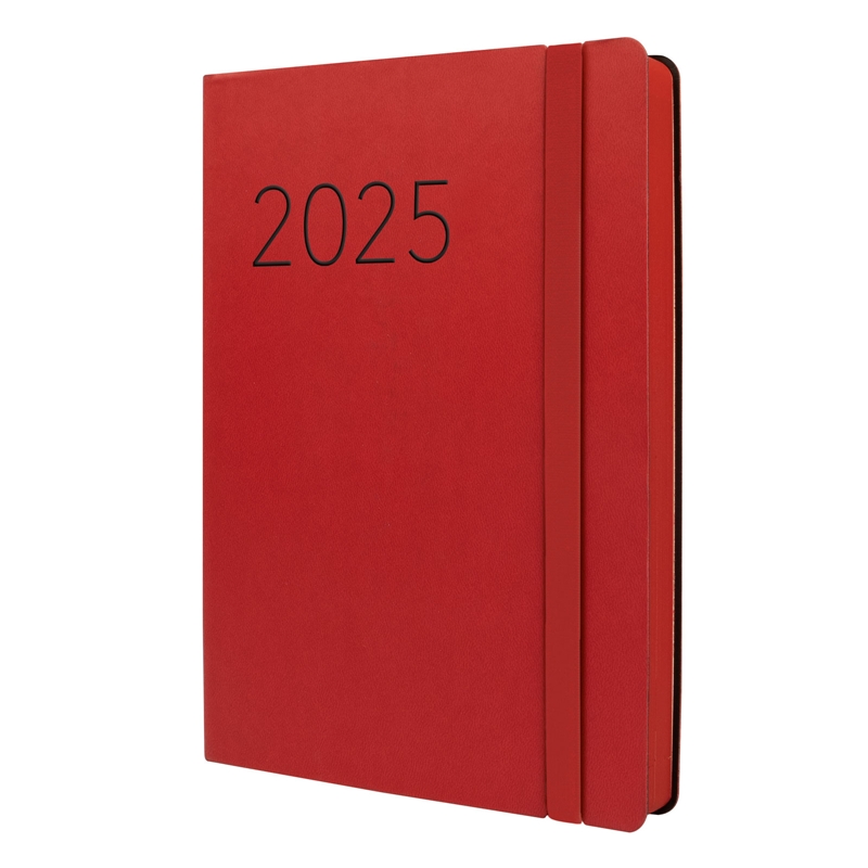 Agenda 2025 Finocam Lisa FA5 1 día página rojo