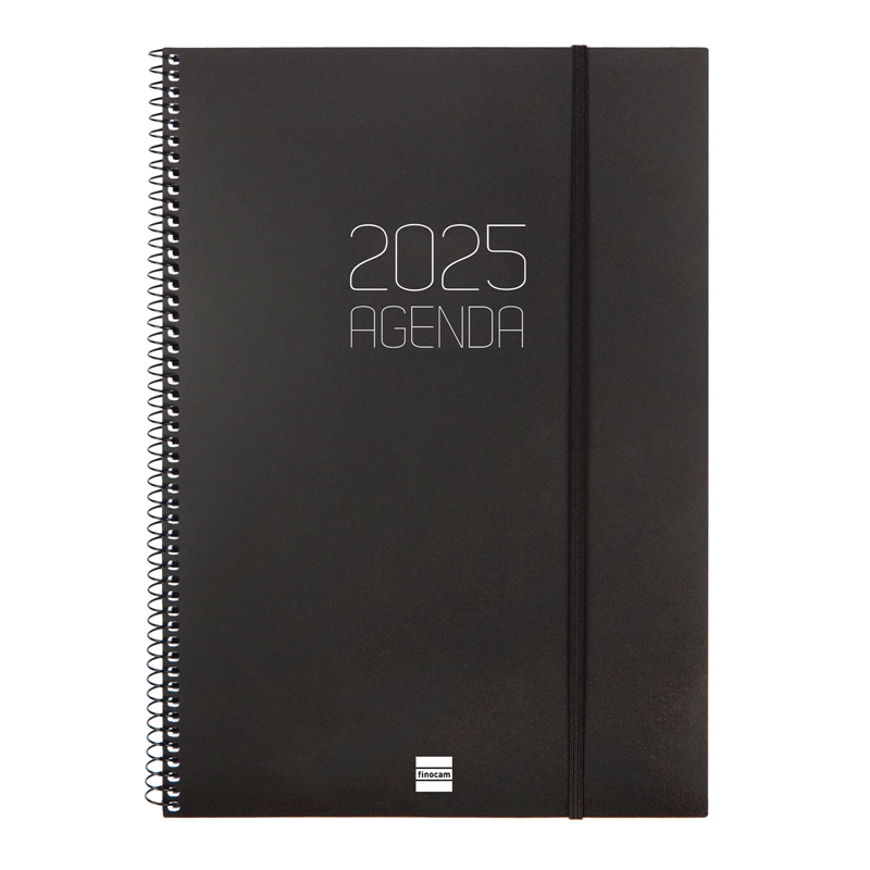 Agenda 2025 Finocam Opaque E40 semana vista vertical negro