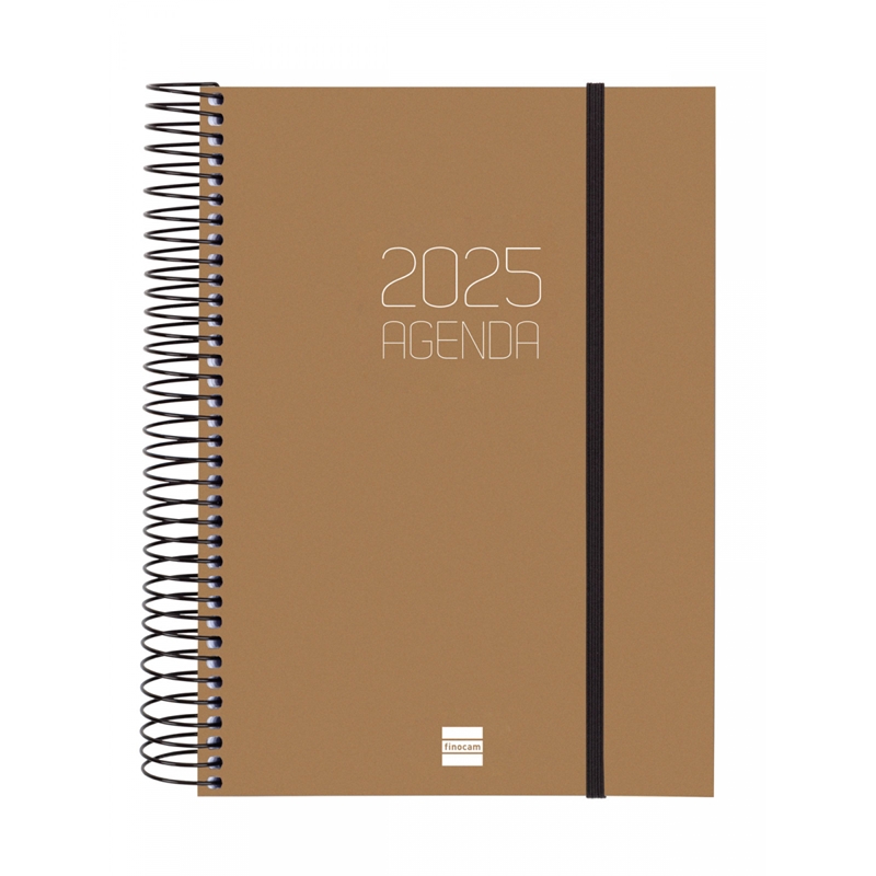 Agenda 2025 Finocam Opaque E10 1 día página marrón