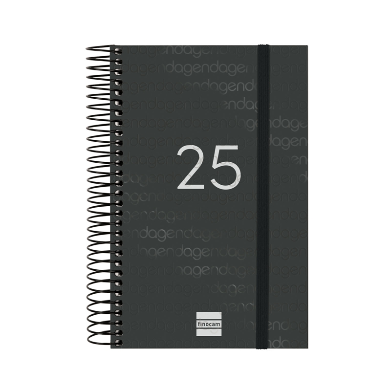 Agenda 2025 Finocam Year E5 1 día página negro