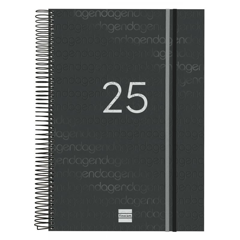Agenda 2025 Finocam Year E40 1 día página negro