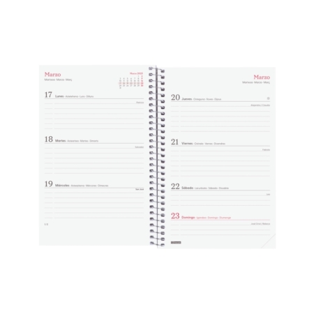 Agenda 2025 Finocam Design Collection E5 semana vista imposible