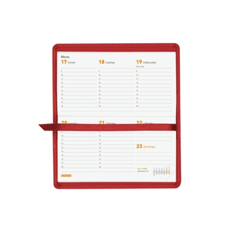Agenda 2025 Finocam Ibis PL1 semana vista vertical rojo