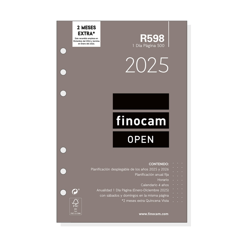 Recambio anualidad 2025 Finocam 500 1 día página R598