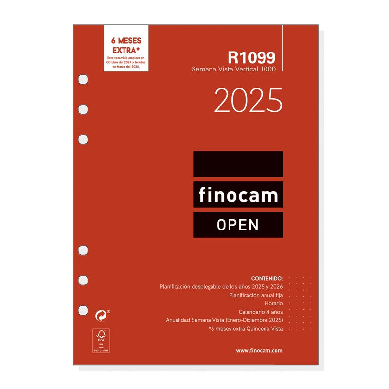 Recambio anualidad 2025 Finocam 1000 semana vista vertical R1099