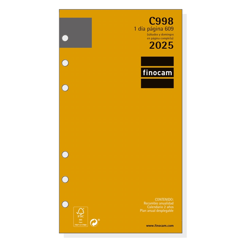 Recambio anualidad 2025 Finocam 609 1 día página C998